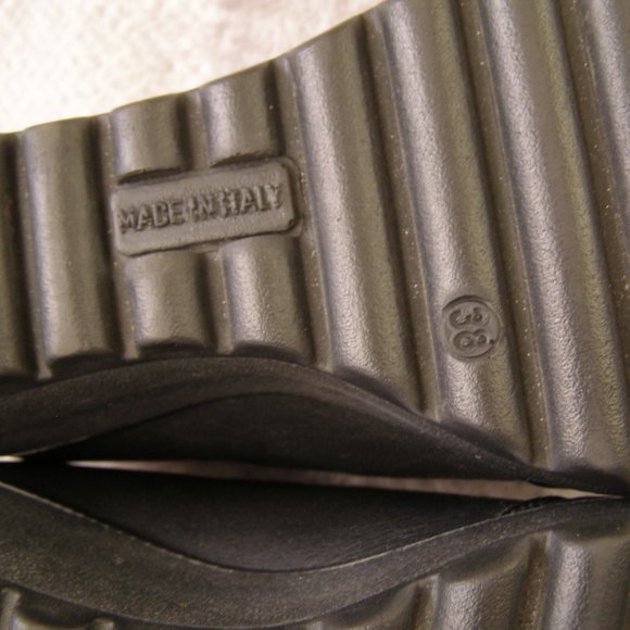 Flexus size 7.5 Euro 38 Black Leather Wedge shoes - Picture 12 of 13